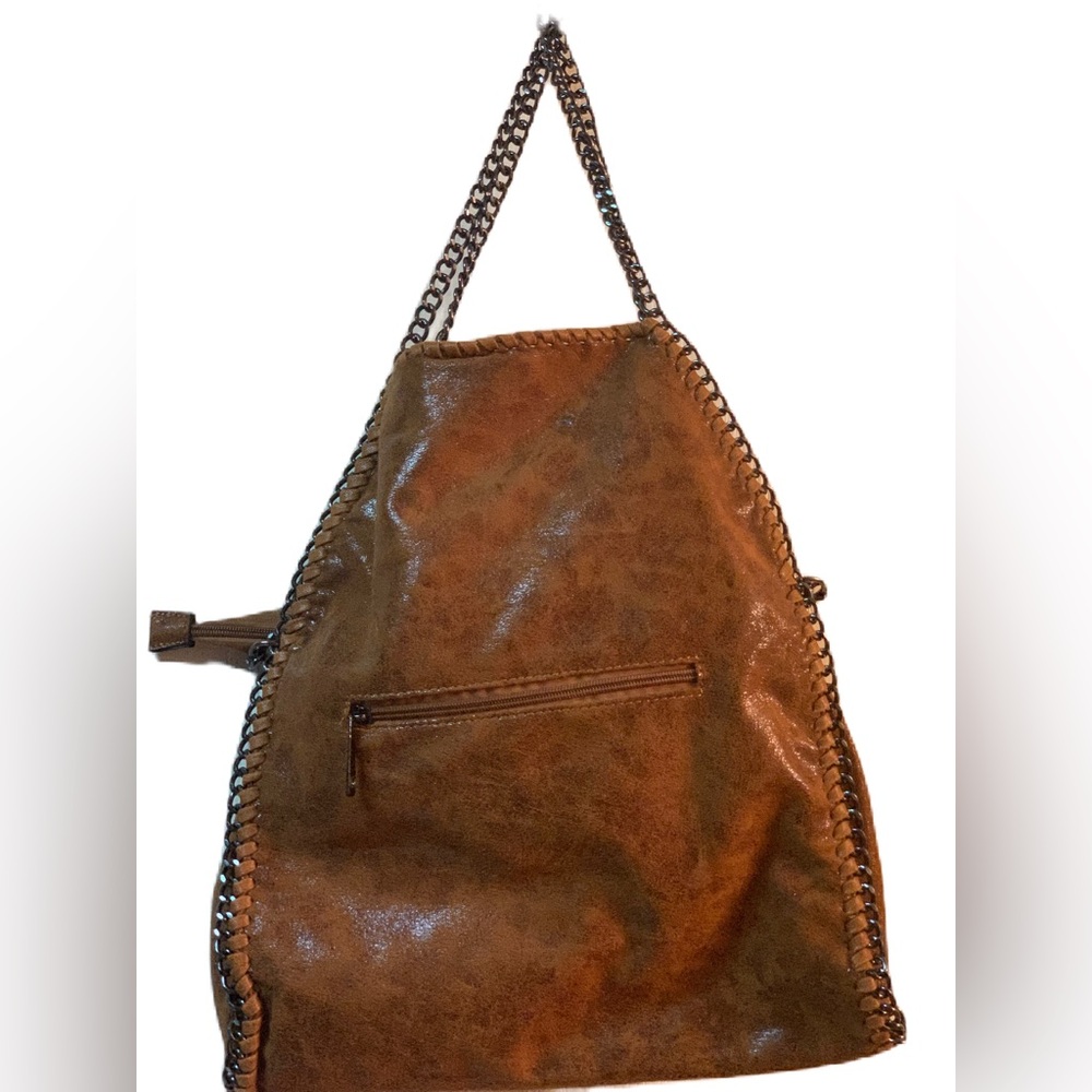 Chain Tote Bag Shoulder Bag. Exterior:100% Synthetic Leather. Handbag Women's